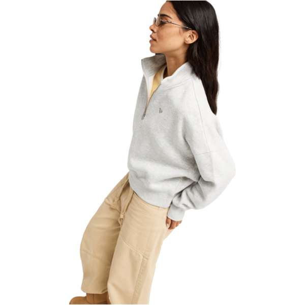 2026 Roxy Womens Everfree High Collar Sweatshirt ERJFT05137 - Light Grey Heather